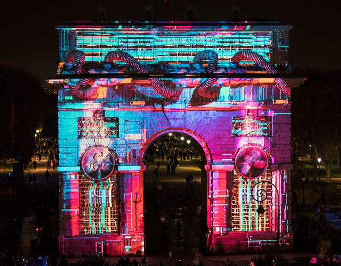 Arc de Triomphe Cœur de Ville en Lumière 2018 à Montpellier